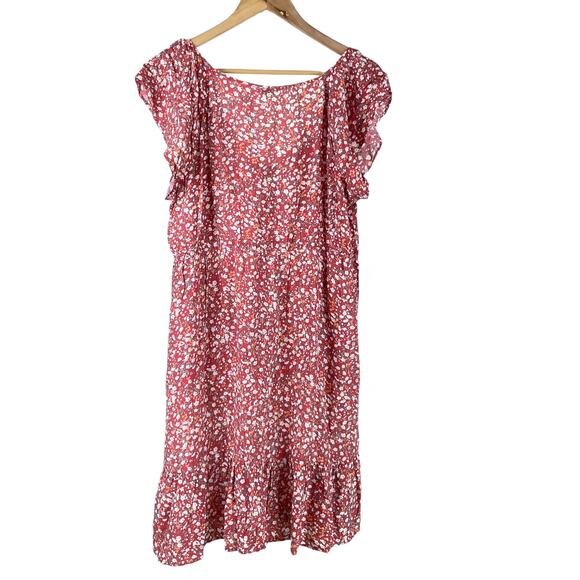 Rails NWT Anika Mini Dress Red Ditsy Floral Size 2X Lightweight Pullover V-Neck - Picture 4 of 13